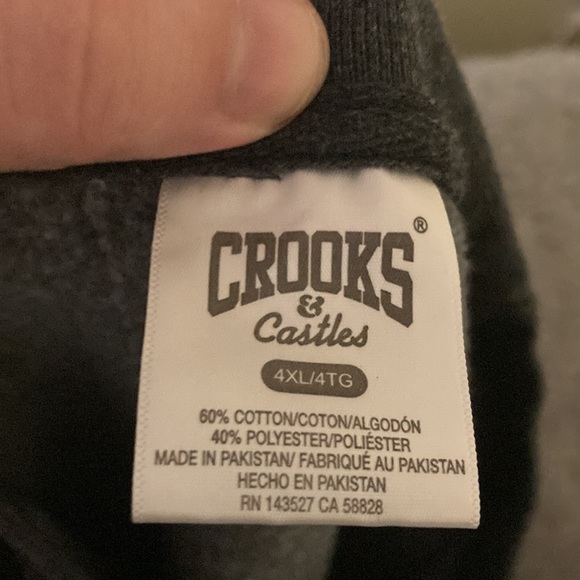 Grey crooks and castles 4xl crewneck fleece - Picture 2 of 3